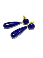 Lapis lazuli - Zilver - Oorbellen, Antiek en Kunst