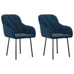 Blauwe Fluwelen Stoelen 2 stuks | Retour Deal | Direct Me..., Huis en Inrichting, Stoelen, Twee, Nieuw, Stof, Verzenden