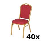 Stackchair Jazz | 40x | Rood | Stalen Frame Luxus, Verzenden, Nieuw in verpakking