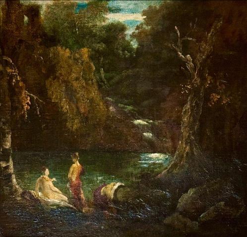 William Etty (1787-1849), Workshop of - Nymphs bathing in a, Antiquités & Art, Art | Peinture | Classique