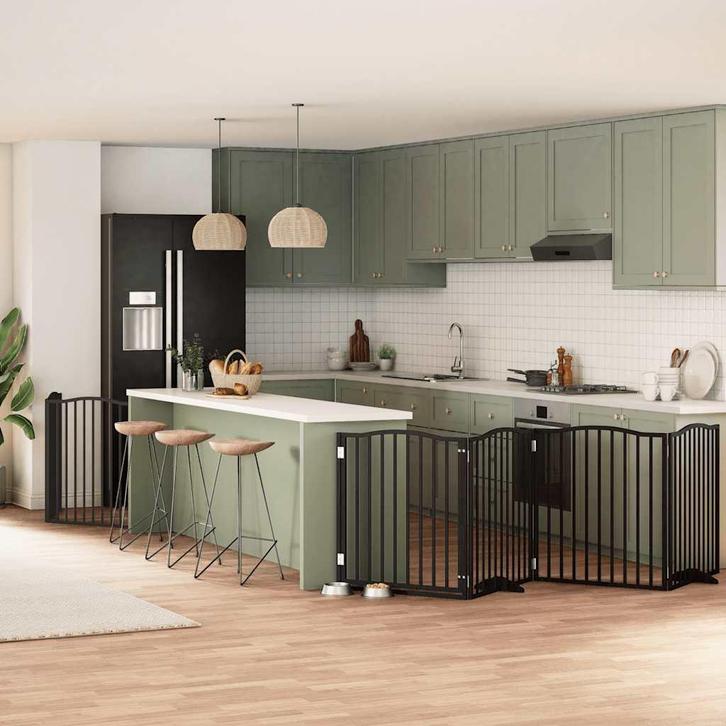 vidaXL Hondenhek inklapbaar 8 panelen 640 cm populierenhout, Dieren en Toebehoren, Hondenbenches, Nieuw, Verzenden