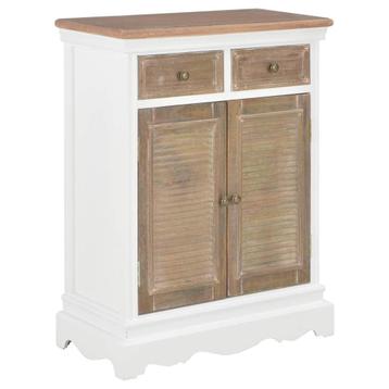 vidaXL Dressoir 60x30x80 cm massief hout wit, Verzenden, Nieuw