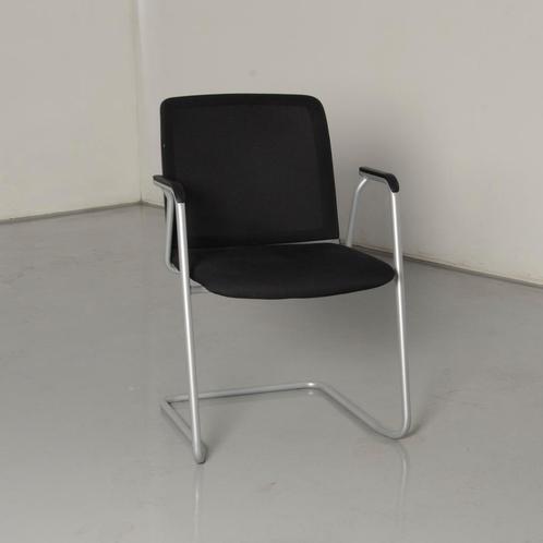 Haworth D2951 vergaderstoel, zwart / mesh, sledeframe, Huis en Inrichting, Stoelen, Gebruikt, Ophalen of Verzenden