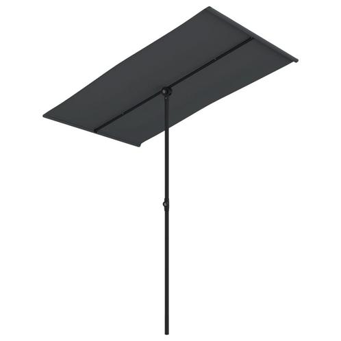 Parasol 180x110 Zwart | 40% Korting | Aluminium Paal, Tuin en Terras, Parasols, 1 tot 2 meter, Verstelbaar, Nieuw, Stokparasol