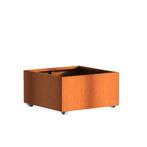 Cortenstaal plantenbak 80x80x40cm - Met wielen, Tuin en Terras, Vierkant, Nieuw, Metaal, 60 tot 100 cm