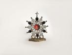 Relique de S.M. Goretti - Filigrane en argent et en jais -, Antiquités & Art
