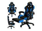 Gamingstoel zwart en blauw, Nieuw