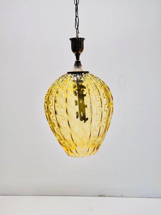 Plafondlamp - Murano-glas hanglamp in amberkleur -, Antiek en Kunst, Antiek | Verlichting