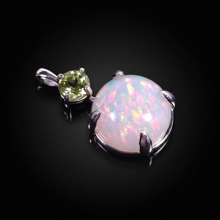 Zonder minimumprijs - Hanger Zilver - 4.34ct. tw. Opaal -, Bijoux, Sacs & Beauté, Bijoux anciens