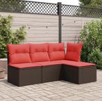 vidaXL Tuinkruk met kussen 55x55x37 cm poly rattan bruin, Tuin en Terras, Tuinsets en Loungesets, Verzenden, Nieuw