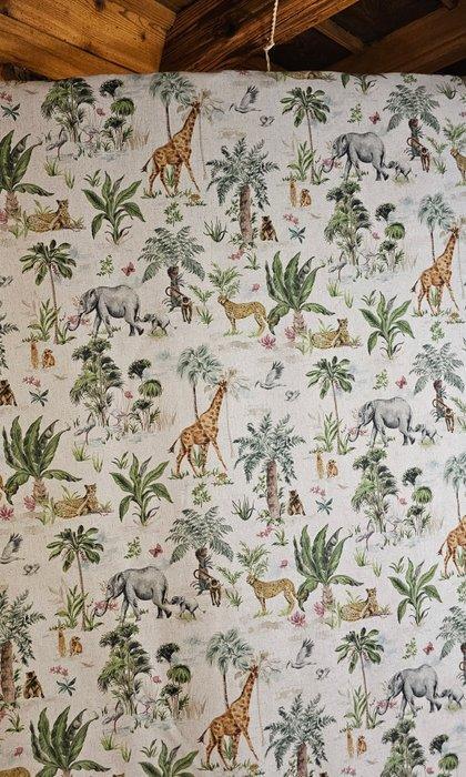 300x280cm! Bohemisch stof met exotische dieren - 300x280cm -, Antiquités & Art, Tapis & Textile