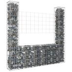 vidaXL Panier de gabion en forme de U avec 2 poteaux Fer, Tuin en Terras, Verzenden