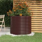 vidaXL Plantenbak 80x80x68 cm gepoedercoat staal bruin, Tuin en Terras, Verzenden, Nieuw