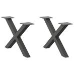 vidaXL Salontafelpoten 2 st X-vormig 60x(30-31) cm staal, Huis en Inrichting, Tafelonderdelen, Verzenden, Nieuw