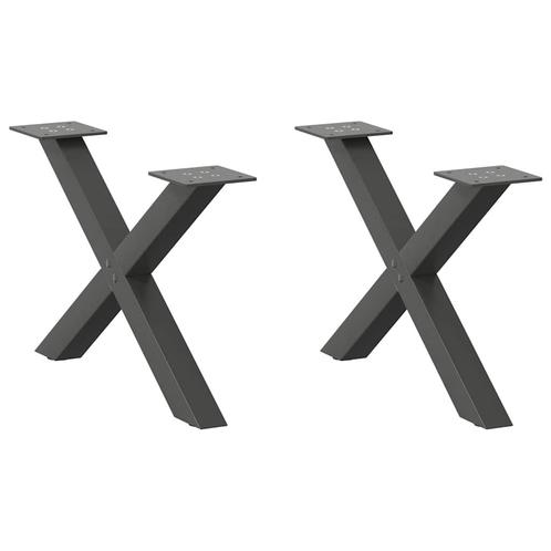 vidaXL Salontafelpoten 2 st X-vormig 60x(30-31) cm staal, Huis en Inrichting, Tafelonderdelen, Nieuw, Verzenden