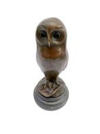 sculptuur, Young owl - 25 cm - Brons, Marmer