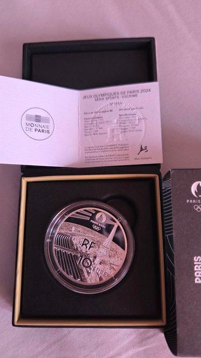 Frankrijk. 10 Euro 2024 Escrime - Paris 2024 Proof (Zonder, Postzegels en Munten, Munten | Europa | Euromunten