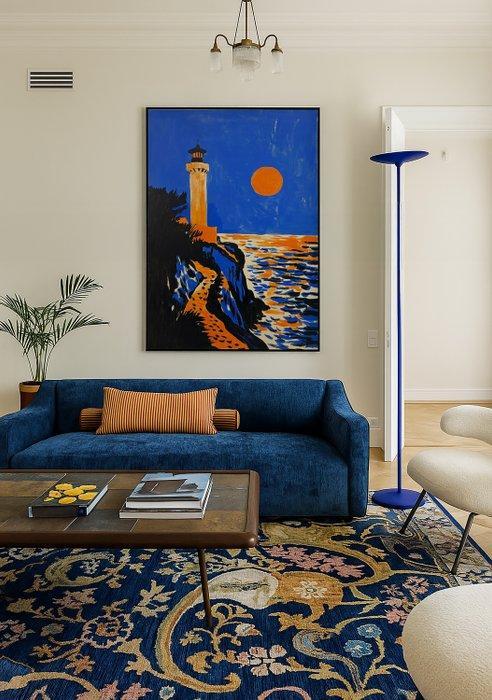 Flavia Delgado - El faro al atardecer XL (NO RESERVE), Antiek en Kunst, Kunst | Schilderijen | Modern