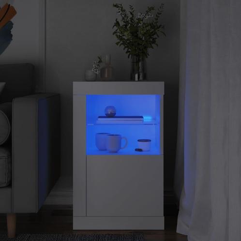vidaXL Armoire latérale avec éclairage LED blanc bois, Maison & Meubles, Armoires | Autre, Neuf, Envoi