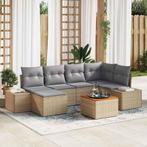 vidaXL Tuinbank Set 7 pcs Beige, lichtgrijs, Tuin en Terras, Verzenden, Nieuw