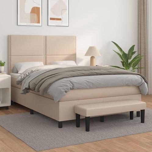vidaXL Boxspring met matras kunstleer cappuccinokleurig, Huis en Inrichting, Slaapkamer | Bedden, Nieuw, Verzenden