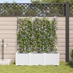 vidaXL Tuin Plantpot 3 pcs Wit Kunststof, Tuin en Terras, Verzenden, Nieuw
