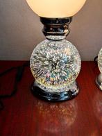 Lampe de table de chevet (2) - Verre, Métal - Arte deco