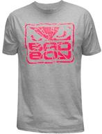 Bad Boy Shattered T-shirt Katoen Lichtgrijs Roze, Nieuw, Maat 46 (S) of kleiner, Bad Boy, Vechtsport