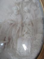 Reliëf, Grote pijpaarde plaquette Achter bol glas - 31 cm -