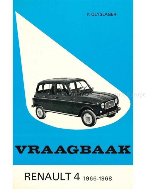 1966 - 1968 RENAULT 4 VRAAGBAAK NEDERLANDS, Autos : Divers, Modes d'emploi & Notices d'utilisation