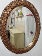 anonimo francese - Miroir mural- Miroir ovale doré - bois, Antiquités & Art
