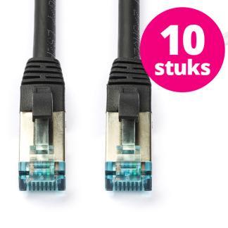 10 stuks | Netwerkkabel | Cat6a S/FTP | 1 meter (Zwart), Informatique & Logiciels, Pc & Câble réseau, Envoi