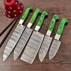 Keukenmes - Chefs knife - Hardhout met handgemaakt gevouwen, Antiek en Kunst