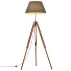 vidaXL Vloerlamp driepoot 141 cm massief teakhout, Huis en Inrichting, Verzenden, Nieuw