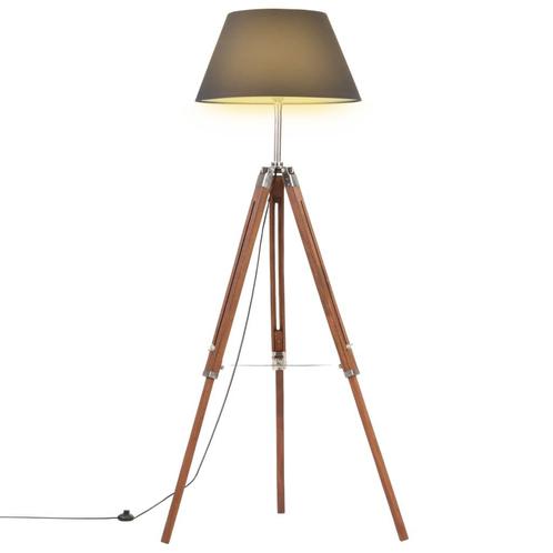 vidaXL Vloerlamp driepoot 141 cm massief teakhout, Huis en Inrichting, Lampen | Overige, Nieuw, Verzenden