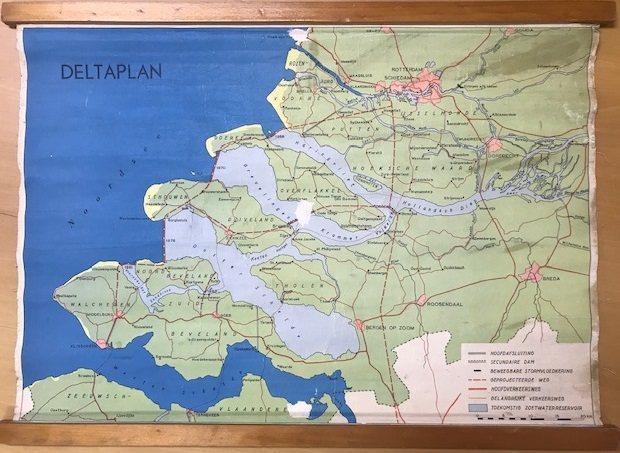 Klassikale Kaart Deltaplan (oud), Boeken, Schoolboeken, Verzenden