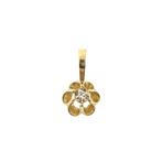 Gouden minimalistische hanger met diamant | 0,01 ct., Handtassen en Accessoires, Bedels, Ophalen of Verzenden, Gebruikt, Goud