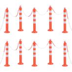 vidaXL Verkeerspalen met ketting 10 st 75 cm PE, Verzenden, Nieuw