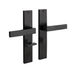 Deurklink Lusso wc slot 63/8mm geveerd met schild mat zwa..., Ophalen of Verzenden, Nieuw, IJzer, Klink of Kruk