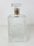 Karaf - Kristal karaf met 925 zilver cognacfles - Kristal,, Antiek en Kunst