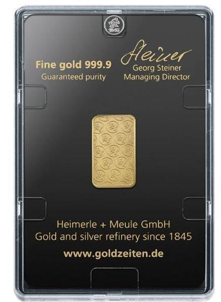 5 gram - Goud - Heimerle + Meule, Postzegels en Munten, Edelmetalen en Baren