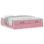 vidaXL Bedframe met matrassen 200x200cm fluweel roze, Huis en Inrichting, Slaapkamer | Bedden, Verzenden, Nieuw