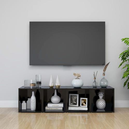 vidaXL Tv-meubelen 4 st 37x35x37 cm bewerkt hout hoogglans, Maison & Meubles, Armoires | Mobilier de télévision, Envoi