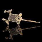 Viking Zeldzame bronzen penning met twee raven -