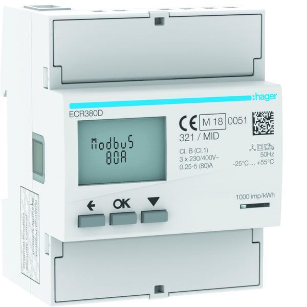 Hager Elektriciteitsmeter - ECR380D, Doe-het-zelf en Bouw, Elektriciteit en Kabels, Verzenden