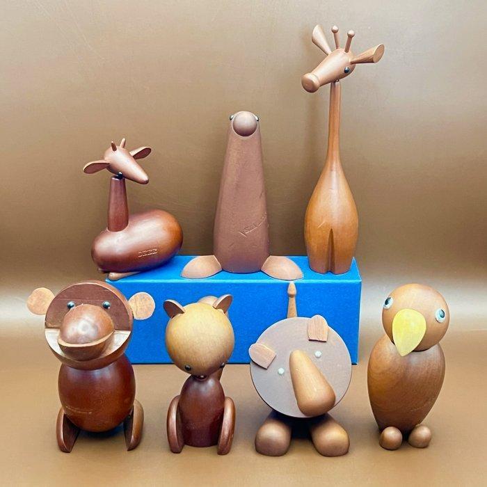 Senshukai  - Speelgoed meubels 7 Vintage wooden animals, Antiek en Kunst, Curiosa en Brocante