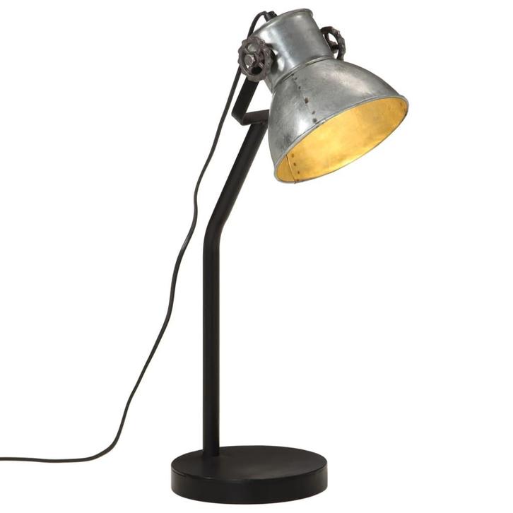 vidaXL Bureaulamp 25 W E27 17x17x60 cm vintage zilverkleurig, Huis en Inrichting, Lampen | Overige, Nieuw, Verzenden
