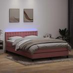 vidaXL Boxspring met matras en LED fluweel roze 160x210 cm, Huis en Inrichting, Verzenden, Nieuw