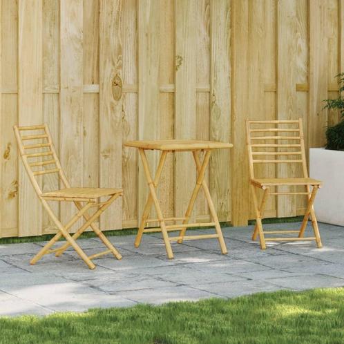 vidaXL 3-delige Bistroset bamboe, Tuin en Terras, Tuinsets en Loungesets, Nieuw, Verzenden