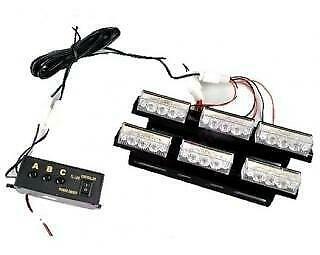 WIT 6 X 3 LED op rail Flash zwaailicht 12V - flitser, Autos : Pièces & Accessoires, Éclairage, Envoi